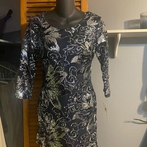 Crystal Doll Long Sleeve Sequined Dress